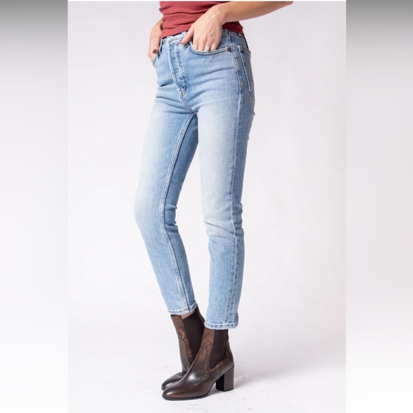 RE/DONE 90s Ankle Crop Jeans in Hazey Indigo Size 26 - Picture 3 of 13